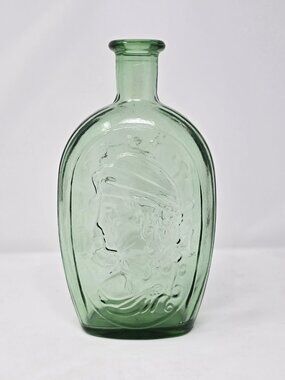 Vtg Green Glass Wheaton Eagle Bottle